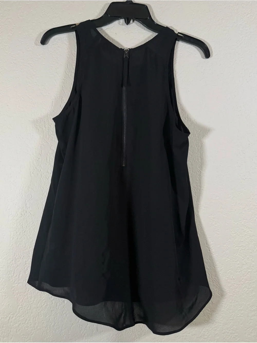 Apt9 Black Sleeveless Blouse Womens Tank Top Zipper Back Size Medium - Picture 5 of 8